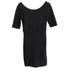 Free People Women's Pucker Knit Bodycon Stretch Mini Dress Black Size S